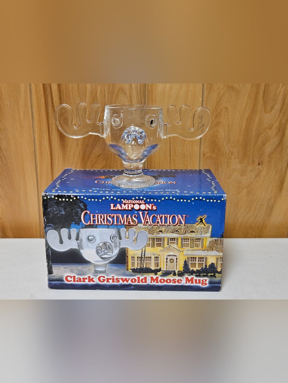 NATIONAL LAMPOON'S CHRISTMAS VACATION CLARK GRISWOLD MOOSE MUG 8oz GLASS